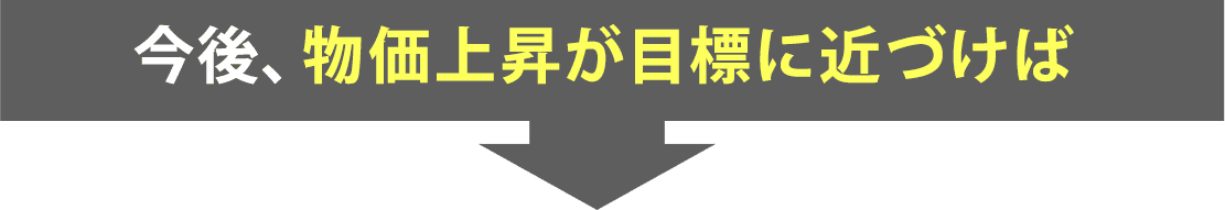 今後、物価上昇が目標に近づけば